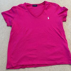 Ralph Lauren Pink V-Neck Women's Top